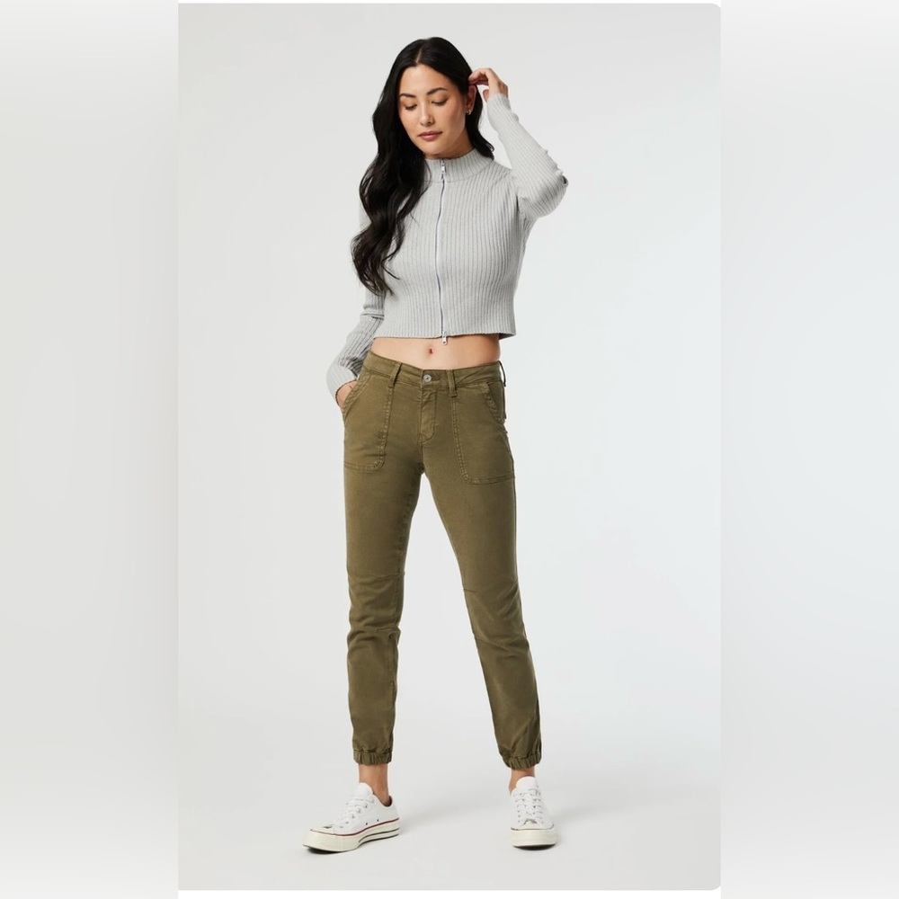 Mavi Ivy Mid Rise Slim Cargo Pants Green Size‎ 24 See Measurements